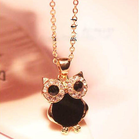 High Quality Crystal Owl Pendant - Pendant Size:2cm | Length:42cm