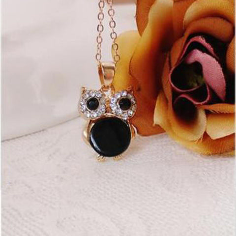 High Quality Crystal Owl Pendant - Pendant Size:2cm | Length:42cm