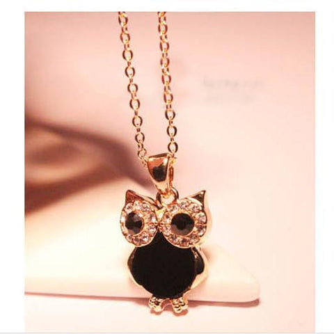 High Quality Crystal Owl Pendant - Pendant Size:2cm | Length:42cm