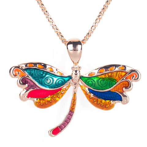 Dragonfly Necklace and Earring Set For Unique Gift