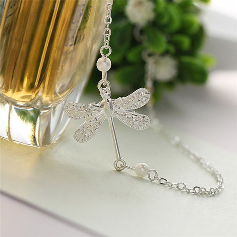 Bohemian Ankle Bracelet with Dragonfly