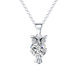 Zircon Lovely Owl Pendant - Pendant Size:1.7* 0.5 cm