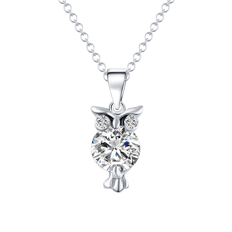 Zircon Lovely Owl Pendant - Pendant Size:1.7* 0.5 cm