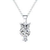Zircon Lovely Owl Pendant - Pendant Size:1.7* 0.5 cm