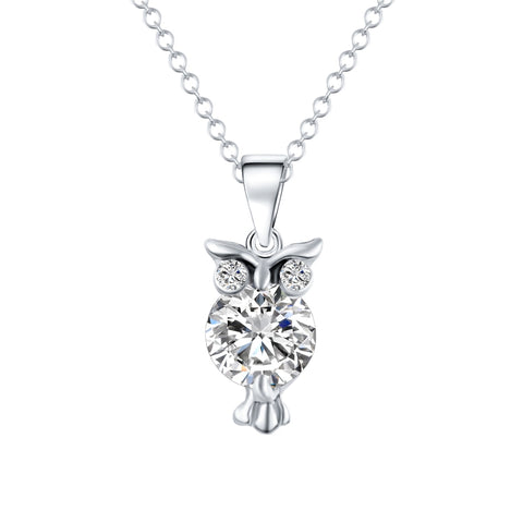 Zircon Lovely Owl Pendant - Pendant Size:1.7* 0.5 cm