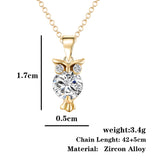 Zircon Lovely Owl Pendant - Pendant Size:1.7* 0.5 cm