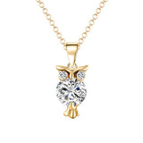 Zircon Lovely Owl Pendant - Pendant Size:1.7* 0.5 cm