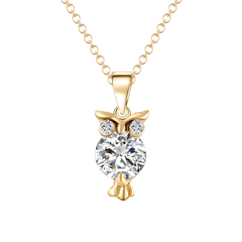 Zircon Lovely Owl Pendant - Pendant Size:1.7* 0.5 cm