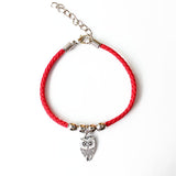 Red Rope Bracelet Small Owl