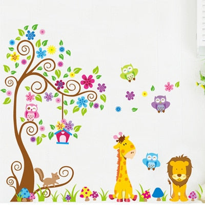 child room decorates - cute owl  wall stickers - product size(cm*cm):60*90 | final effect picture on the wall(cm*cm):150*230