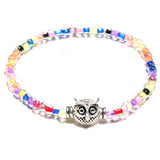 Owl Elastic Charm Bracelet - Size:18CM