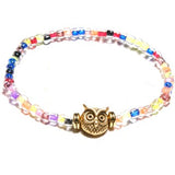 Owl Elastic Charm Bracelet - Size:18CM