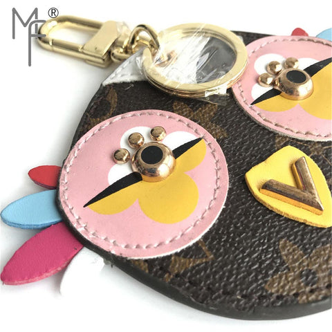 Owl Real Leather Purse - Size :8.5cm x 2.5cm (3.35" x 0.98")