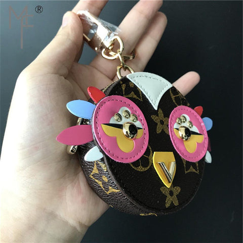 Owl Real Leather Purse - Size :8.5cm x 2.5cm (3.35" x 0.98")