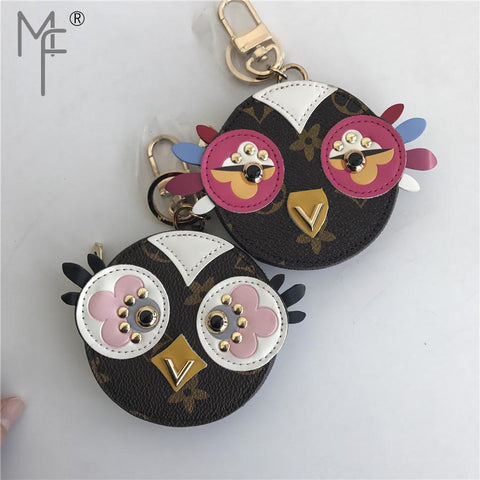 Owl Real Leather Purse - Size :8.5cm x 2.5cm (3.35" x 0.98")