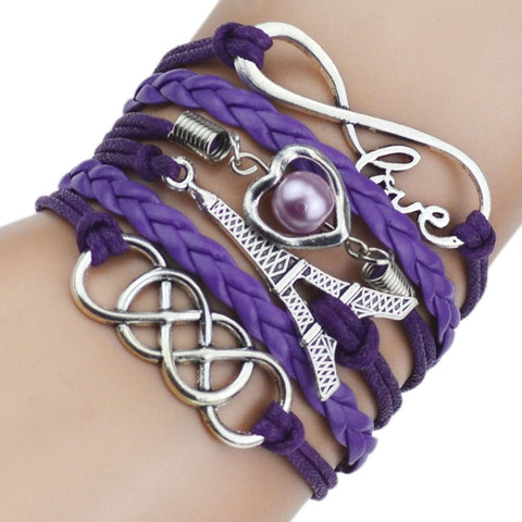 Leather Bracelet - Cute Owl & Giraffe