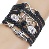 Leather Bracelet - Cute Owl & Giraffe