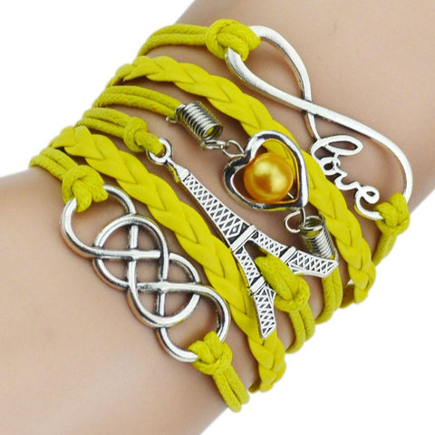 Leather Bracelet - Cute Owl & Giraffe