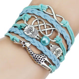 Leather Bracelet - Cute Owl & Giraffe