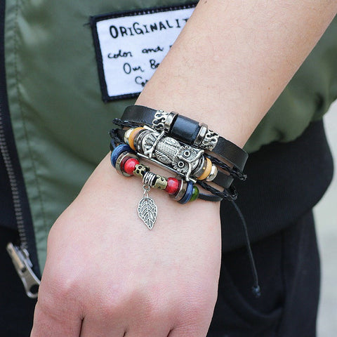 Vintage Rope Handmade Owl Bracelets