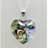 New Steampunk Dragonfly Heart Necklace