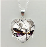 New Steampunk Dragonfly Heart Necklace
