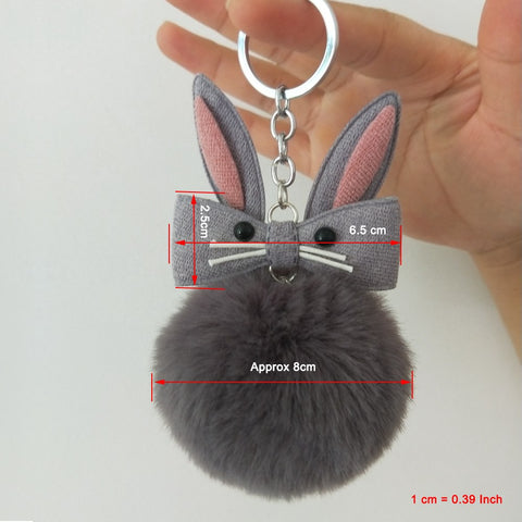 Original Fluffy Bunny Keychain Pompom