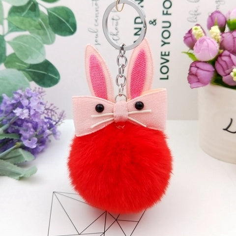 Original Fluffy Bunny Keychain Pompom