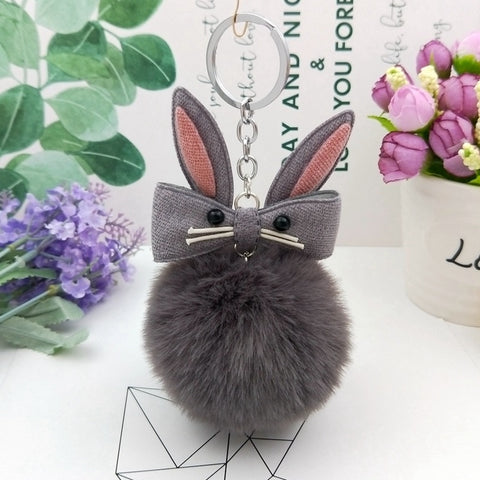 Original Fluffy Bunny Keychain Pompom