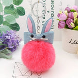 Original Fluffy Bunny Keychain Pompom