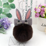 Original Fluffy Bunny Keychain Pompom