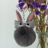 Original Fluffy Bunny Keychain Pompom