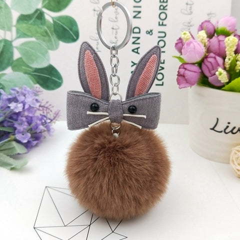 Original Fluffy Bunny Keychain Pompom