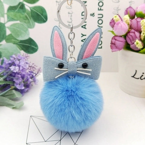 Original Fluffy Bunny Keychain Pompom
