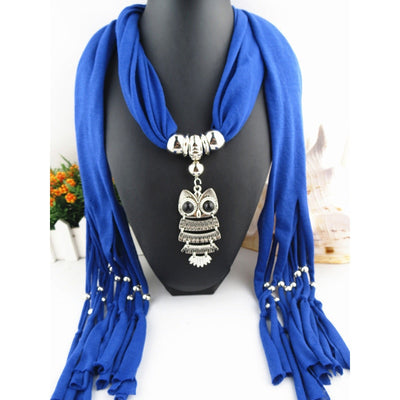 Owl Scarf with Necklace | Scarf Length 180cm | Owl length 8cm