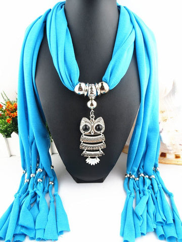 Owl Scarf with Necklace | Scarf Length 180cm | Owl length 8cm