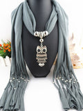 Owl Scarf with Necklace | Scarf Length 180cm | Owl length 8cm