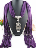 Owl Scarf with Necklace | Scarf Length 180cm | Owl length 8cm