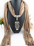 Owl Scarf with Necklace | Scarf Length 180cm | Owl length 8cm