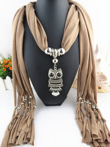 Owl Scarf with Necklace | Scarf Length 180cm | Owl length 8cm
