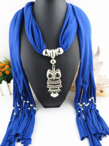 Owl Scarf with Necklace | Scarf Length 180cm | Owl length 8cm