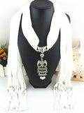 Owl Scarf with Necklace | Scarf Length 180cm | Owl length 8cm