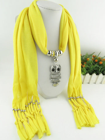 Owl Scarf with Necklace | Scarf Length 180cm | Owl length 8cm