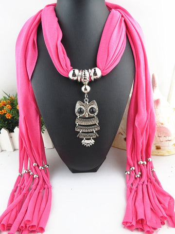Owl Scarf with Necklace | Scarf Length 180cm | Owl length 8cm