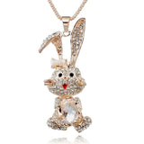 Pretty Rabbit Pendant (Shining Crystal) - Long Chain