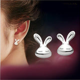 Lovely little rabbit 925 sterling silver earrings