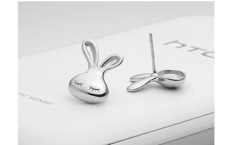 Lovely little rabbit 925 sterling silver earrings