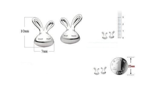 Lovely little rabbit 925 sterling silver earrings
