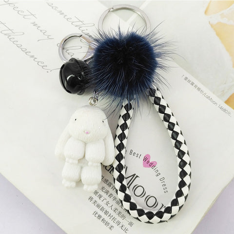 Rabbit Keychain - Fluffy Fur Ball