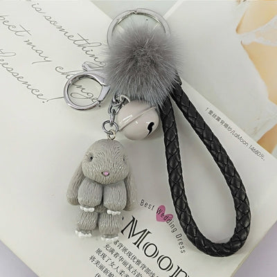 Rabbit Keychain - Fluffy Fur Ball
